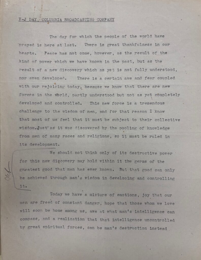 The Atom Bomb and V-J Day: Eleanor Roosevelt and the End of World War ...